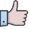 icon of hand making thumb up gesture