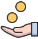 icon of coins falling into hand