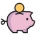 icon of coin going into piggy bank