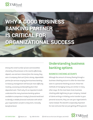 Why a Good Business Banking Partner is Critical for Organizational Success